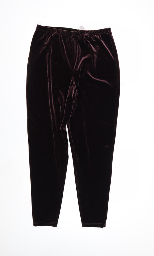 LT Sport Women's Brown Velvet Stretch Leggings Size M