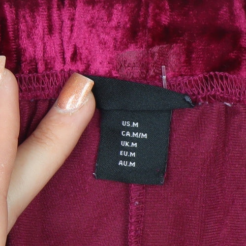 Tahari Womens Pink Crushed Velvet Straight Trousers Size M