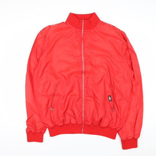 Killy Men’s Red Bomber Jacket Size L Retro Nylon Full Zip