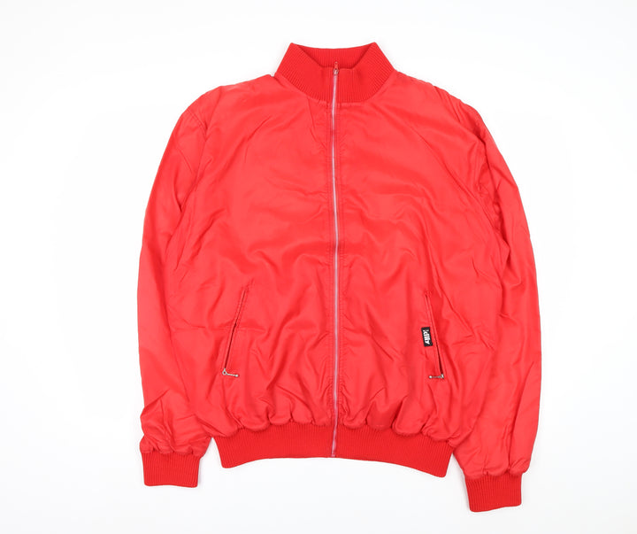 Killy Men’s Red Bomber Jacket Size L Retro Nylon Full Zip