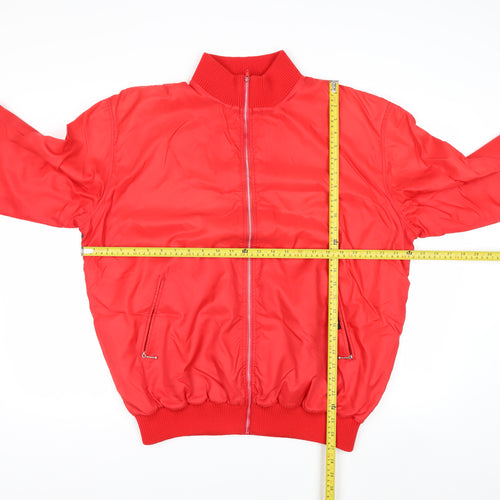 Killy Men’s Red Bomber Jacket Size L Retro Nylon Full Zip