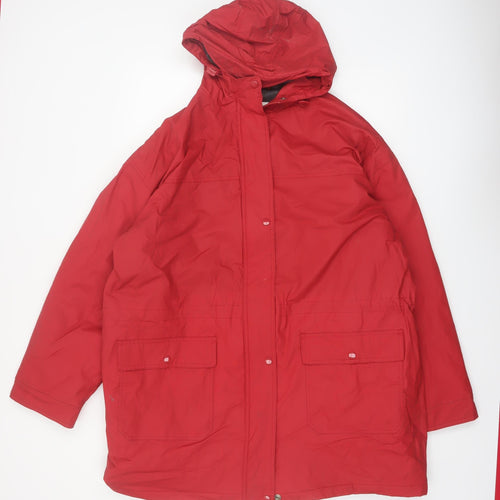 Talbots Women’s Red XL Waterproof Hooded Rain Coat