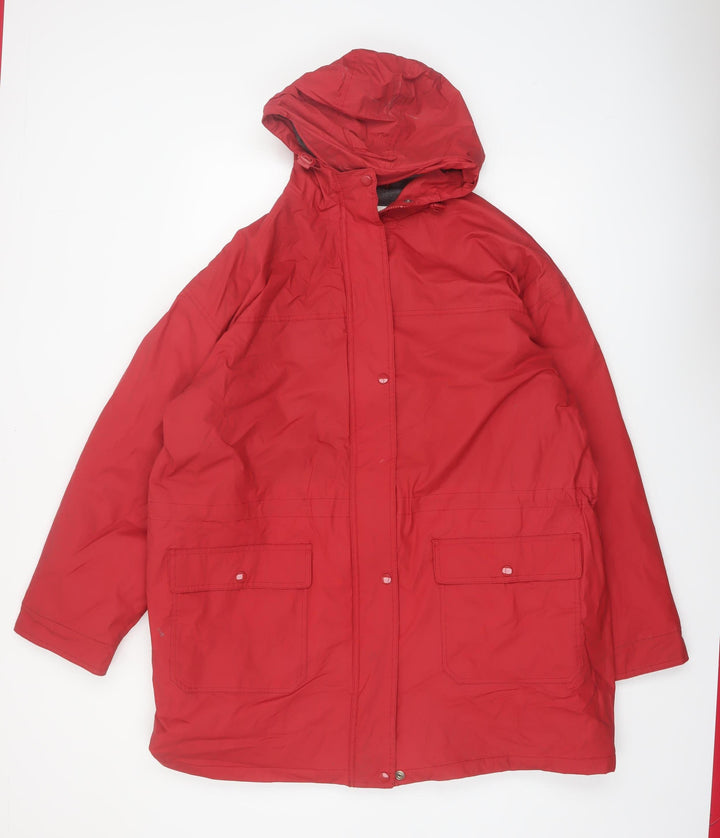 Talbots Women’s Red XL Waterproof Hooded Rain Coat