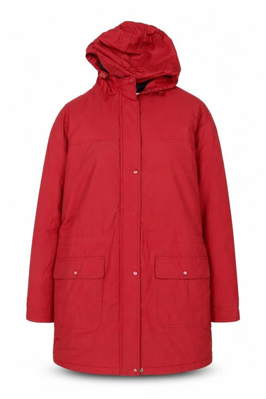Front view of Talbots Women’s Red XL Waterproof Hooded Rain Coat