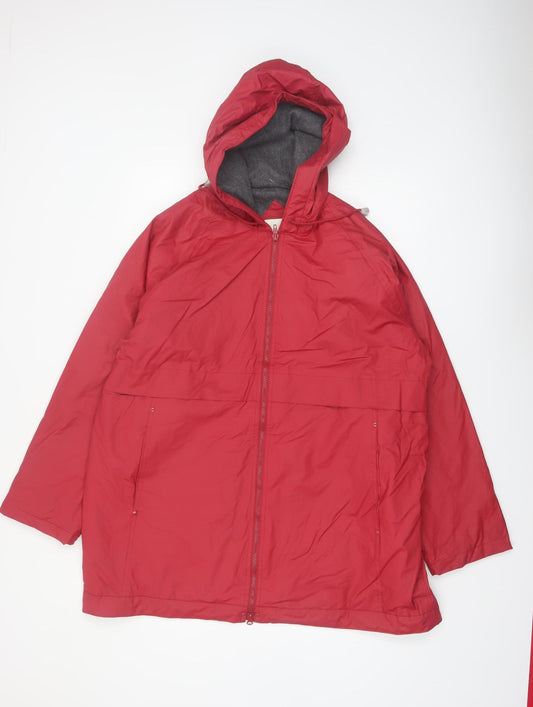 Misty Harbor Women's Red Hooded Waterproof Jacket L Polyester
