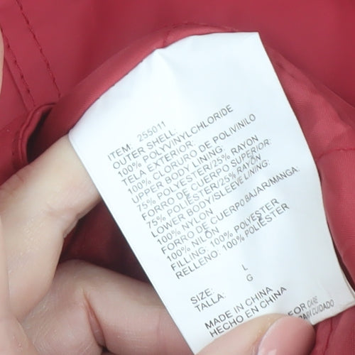Misty Harbor Women's Red Hooded Waterproof Jacket L Polyester