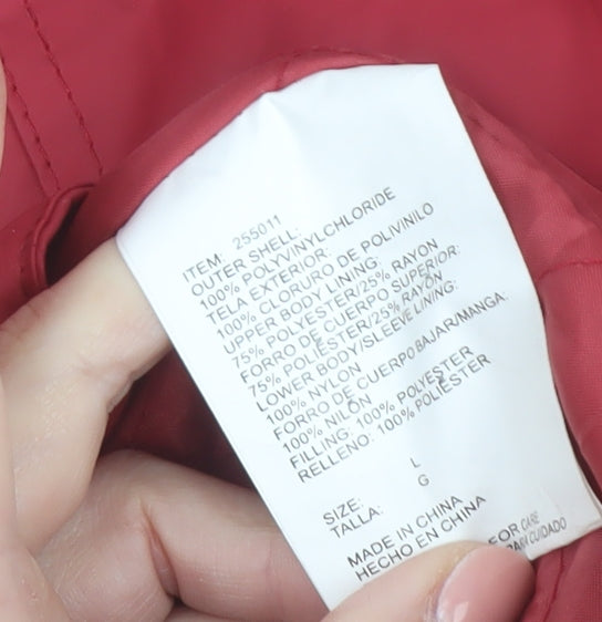 Misty Harbor Women's Red Hooded Waterproof Jacket L Polyester