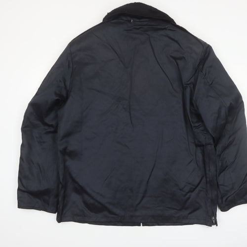Blauer Men's Black 42 Regular Bomber Jacket with Faux Fur Collar