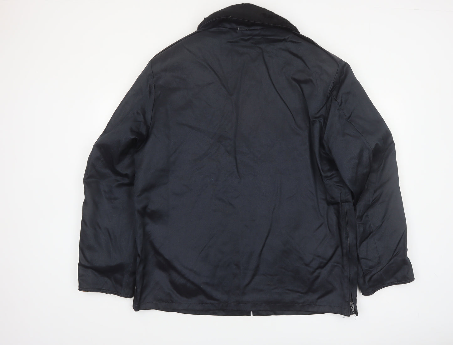 Blauer Men's Black 42 Regular Bomber Jacket with Faux Fur Collar