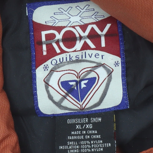 Roxy Womens Brown XL Ski Jacket Winter Hooded Insulated Coat