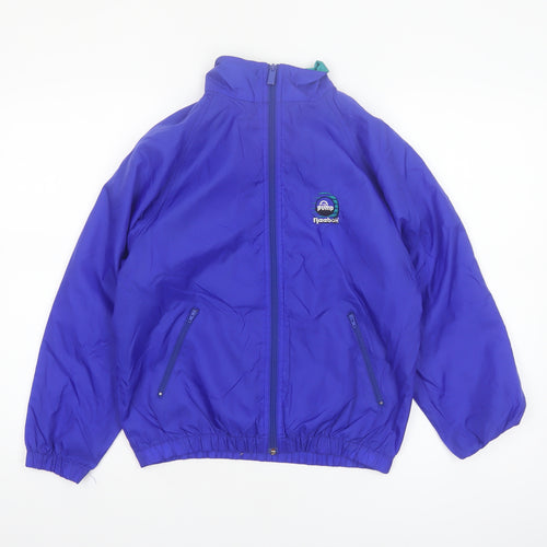 Reebok Womens Blue M 90s Windbreaker Nylon Jacket