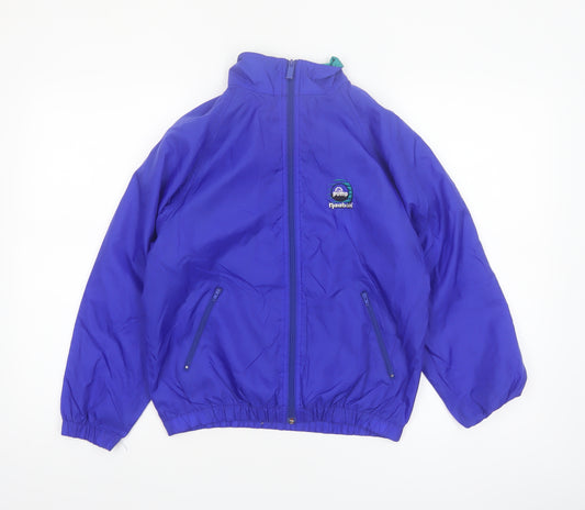 Reebok Womens Blue M 90s Windbreaker Nylon Jacket