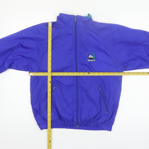 Reebok Womens Blue M 90s Windbreaker Nylon Jacket