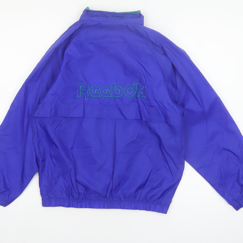 Reebok Womens Blue M 90s Windbreaker Nylon Jacket