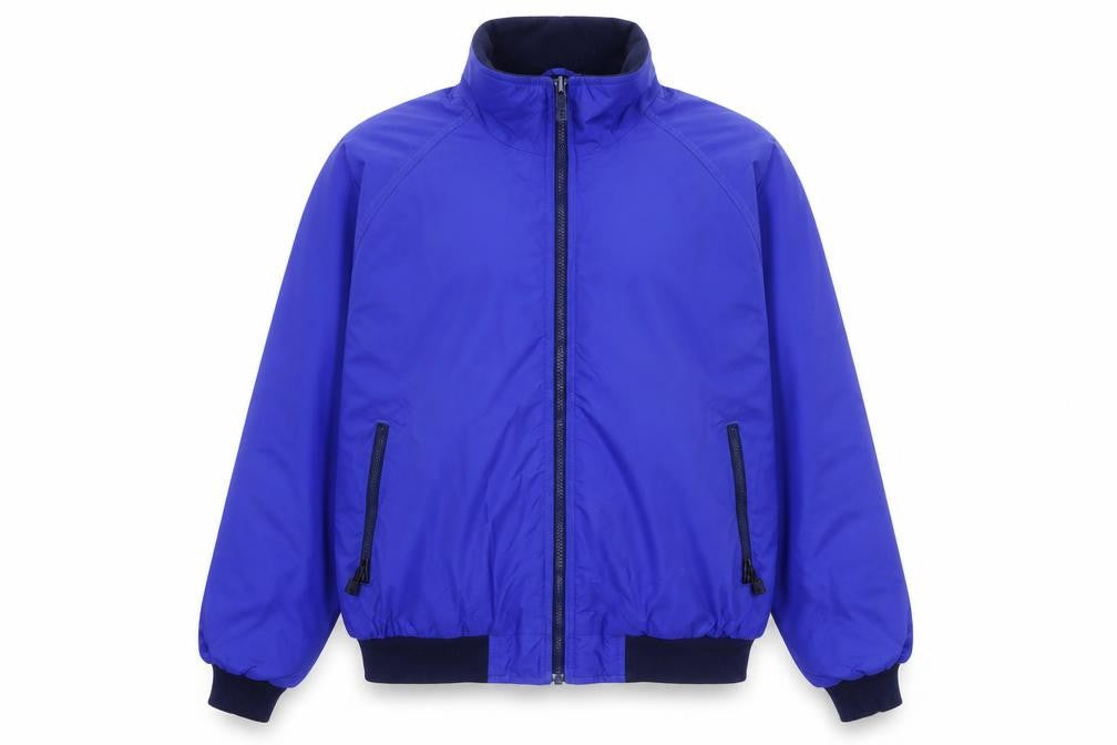 Front view of WearGuard Men's Blue L Stormproof Workwear Windbreaker Jacket, size L