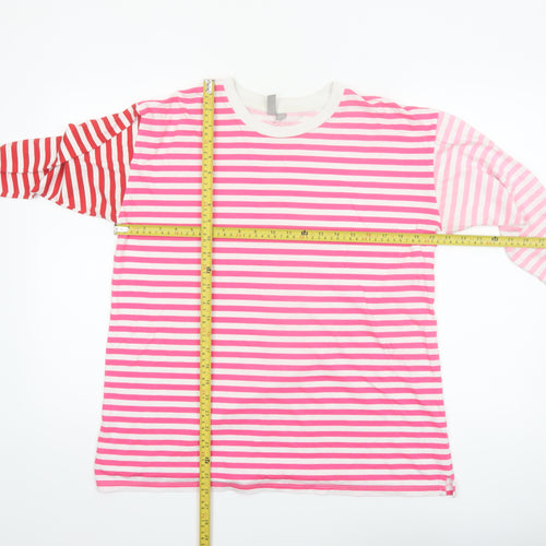 ASOS Women’s Multicoloured Striped 3/4 Sleeve Cotton T-Shirt Size 8