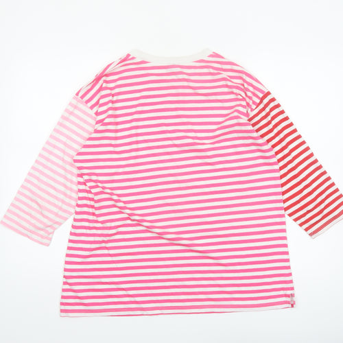 ASOS Women’s Multicoloured Striped 3/4 Sleeve Cotton T-Shirt Size 8