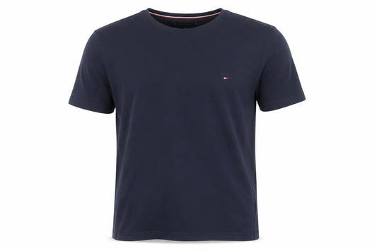 Front view of Tommy Hilfiger Men's Blue XL Crew Neck Cotton T-Shirt