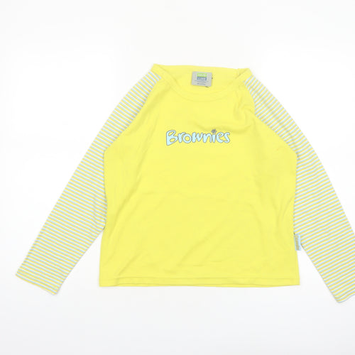 David Luke Brownies Long Sleeve Yellow Striped T-Shirt Girls 4-5 Years