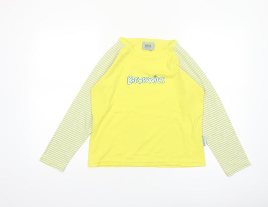 David Luke Brownies Long Sleeve Yellow Striped T-Shirt Girls 4-5 Years