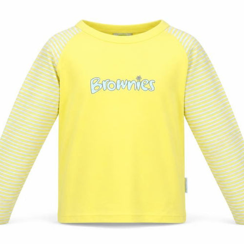 David Luke Brownies Long Sleeve Yellow Striped T-Shirt Girls 4-5 Years