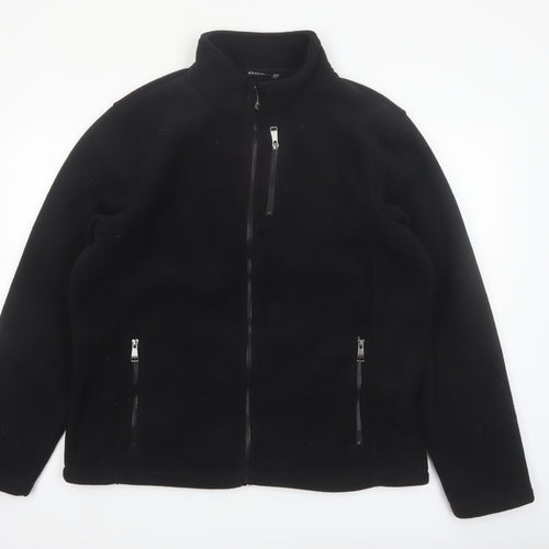 Crane Men's Black Fleece Full Zip Jacket Size L Regular Fit