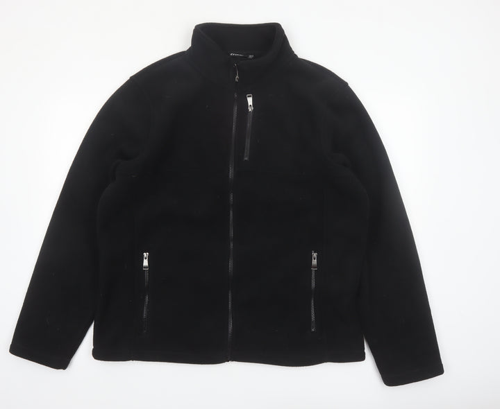 Crane Men's Black Fleece Full Zip Jacket Size L Regular Fit