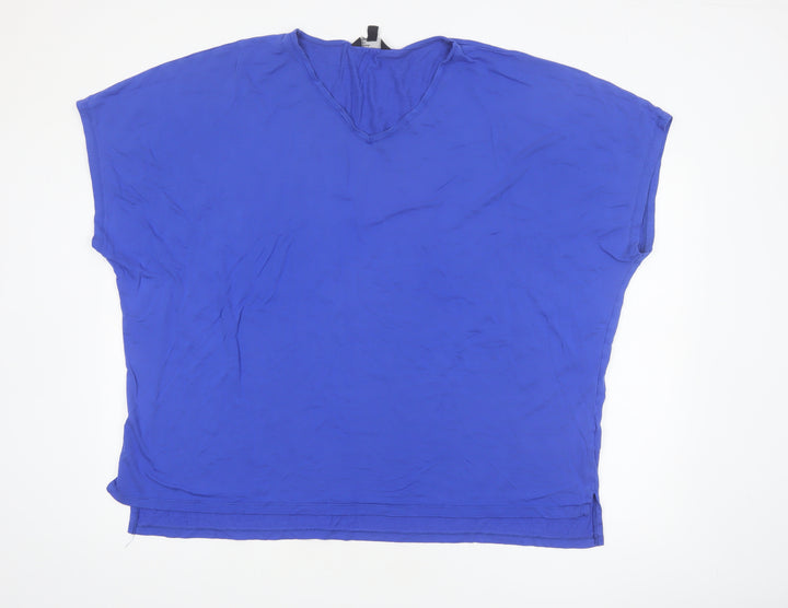Friends Like These Women's Blue V-Neck Relaxed Blouse Size 20