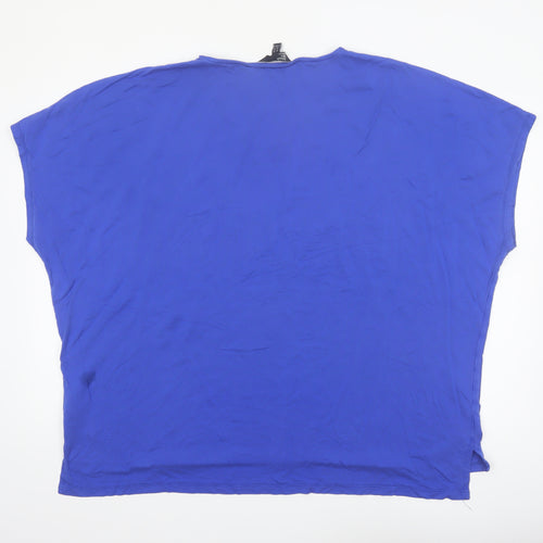Friends Like These Women's Blue V-Neck Relaxed Blouse Size 20