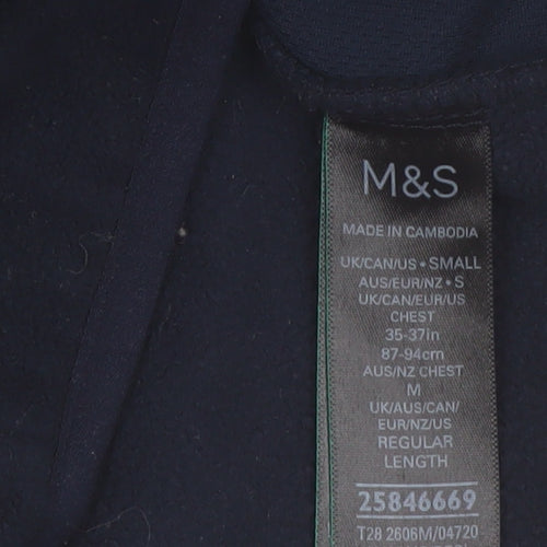 Marks and Spencer Men's Blue Fleece Zip Jacket Size S Regular