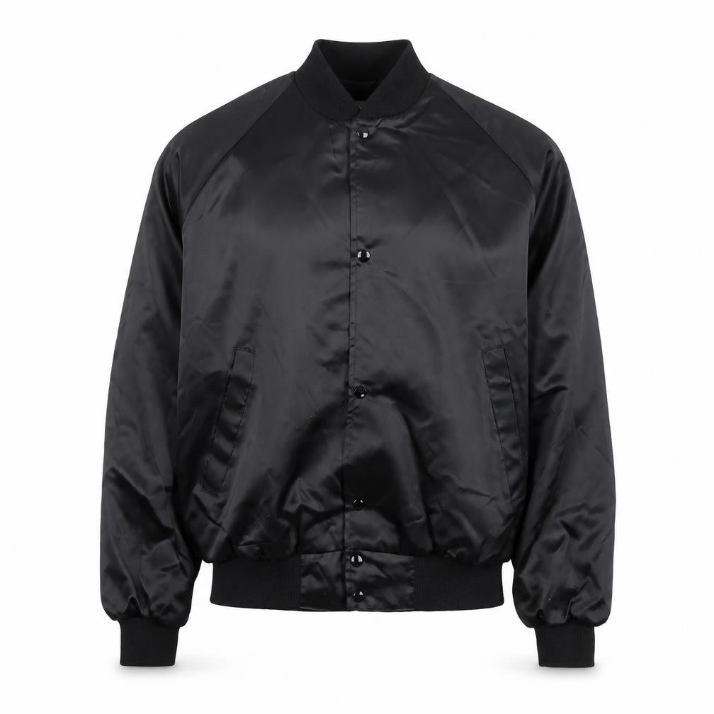 Front view of Westark USA Men's Black T-Birds Varsity Bomber Jacket, size L