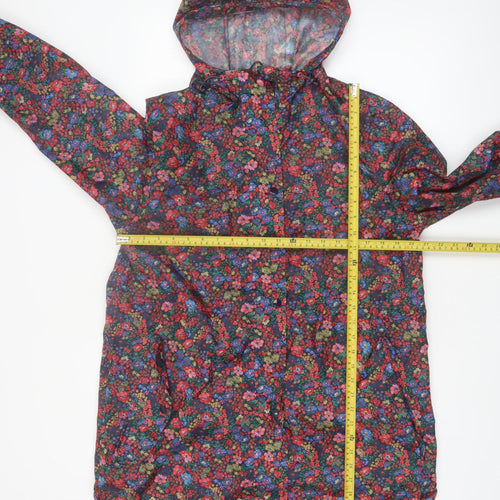 Joules Women’s Multicoloured Floral Waterproof Rain Coat Size 14