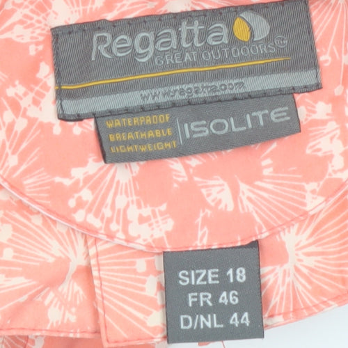 Regatta Women's Pink Floral Waterproof Rain Jacket Size 18
