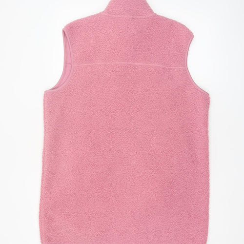 Tu Women Pink Fleece Bodywarmer Waistcoat Size 16 Zip Pockets