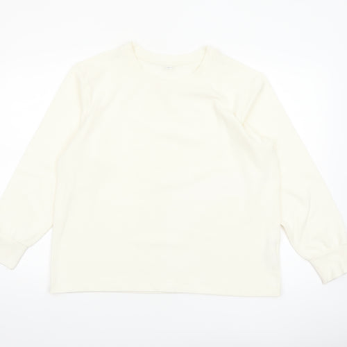 UNIQLO Women Ivory Long Sleeve Basic Stretch T-Shirt Size 2XL
