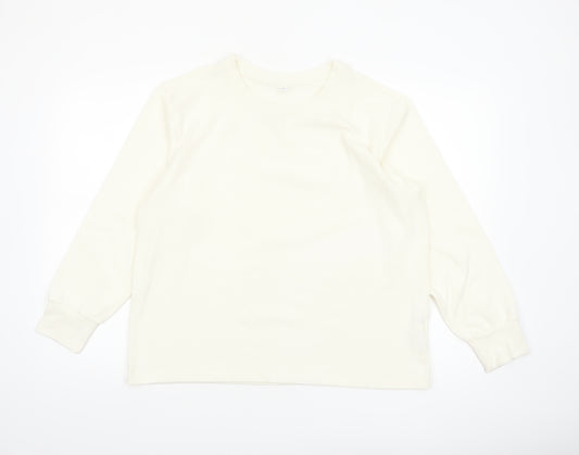 UNIQLO Women Ivory Long Sleeve Basic Stretch T-Shirt Size 2XL