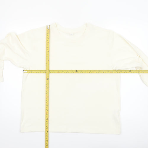 UNIQLO Women Ivory Long Sleeve Basic Stretch T-Shirt Size 2XL