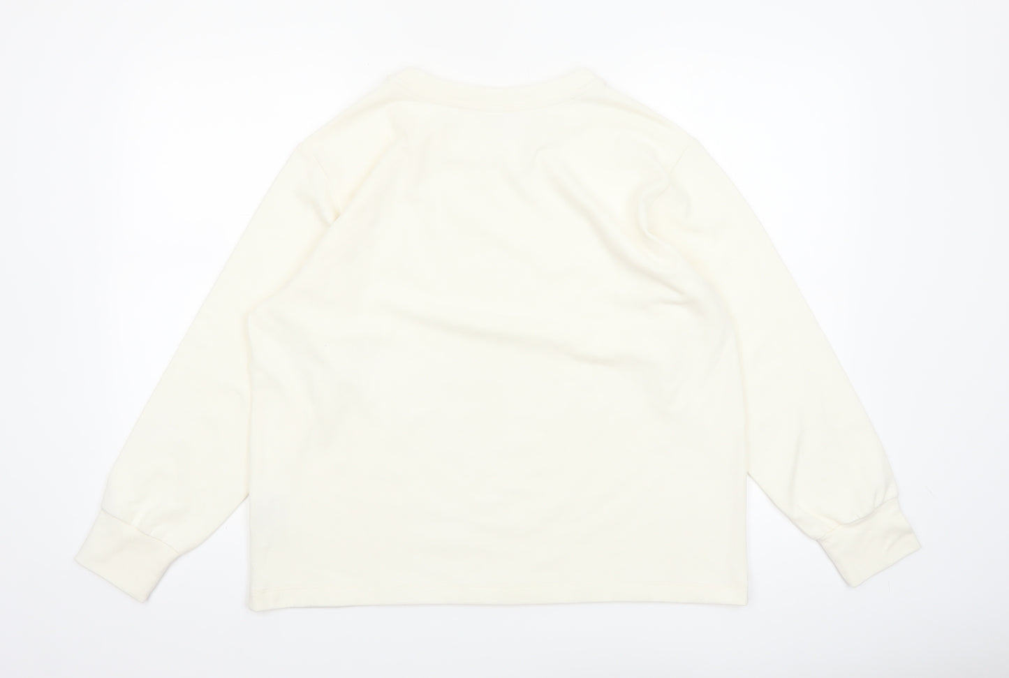 UNIQLO Women Ivory Long Sleeve Basic Stretch T-Shirt Size 2XL