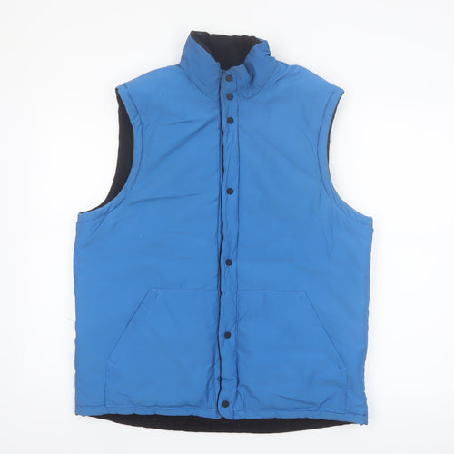 Jaeger Men's Blue Wool Blend Padded Waistcoat Size M