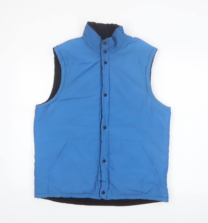 Jaeger Men's Blue Wool Blend Padded Waistcoat Size M