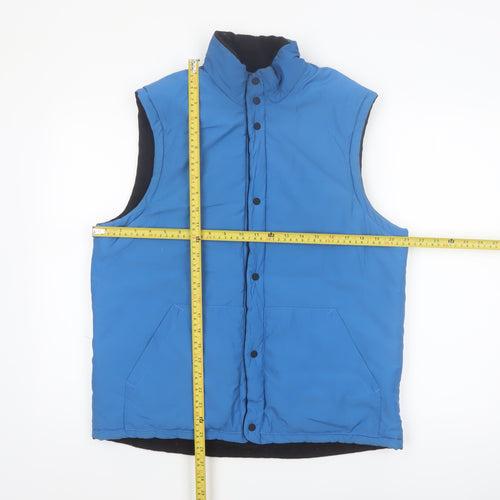Jaeger Men's Blue Wool Blend Padded Waistcoat Size M