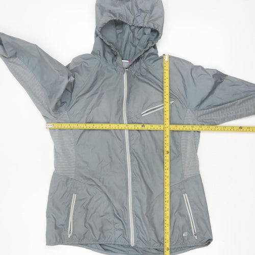 Layer 8 Women’s Grey Hooded Windbreaker Jacket M Lightweight
