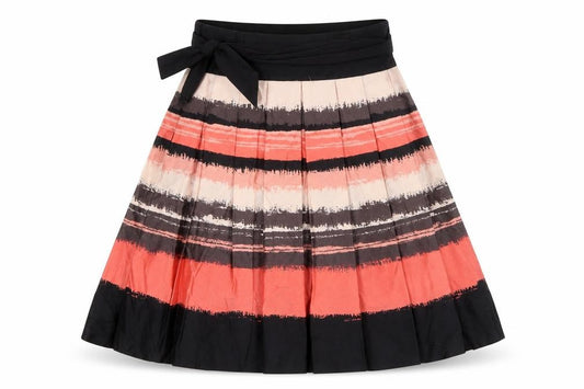 Front view of H&M Women’s Multicoloured Pleated Knee Length Skirt, size UK 4