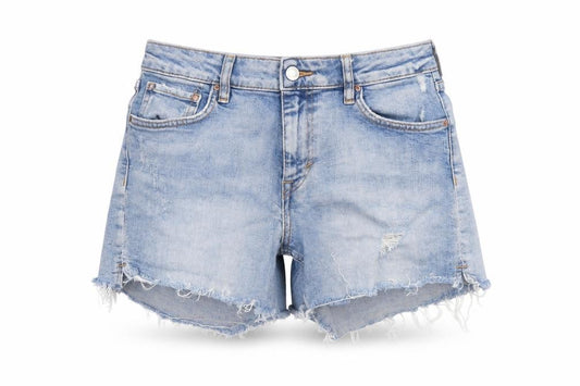 &Denim Womens Blue Size 8 Cut-Off Stretch Denim Shorts