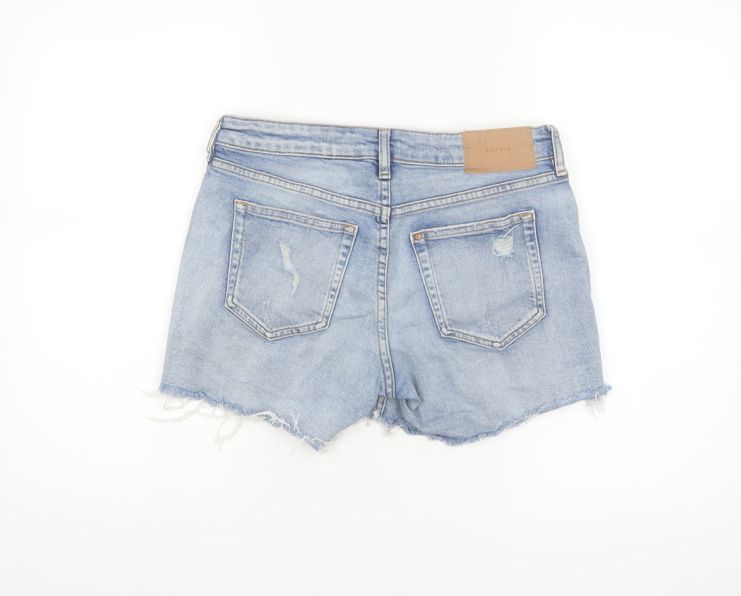 &Denim Womens Blue Size 8 Cut-Off Stretch Denim Shorts