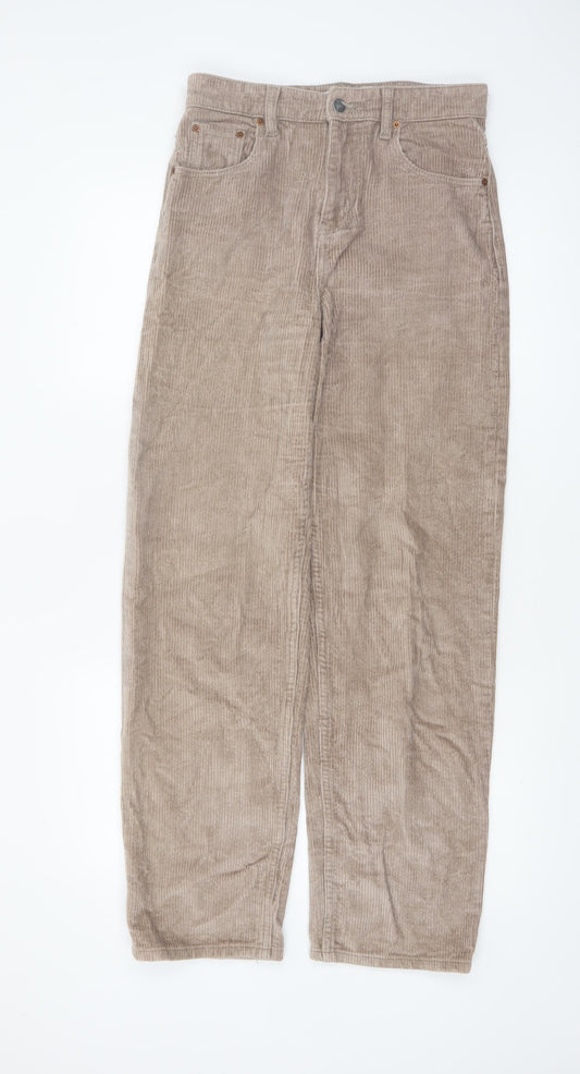 Motel Women’s Beige Corduroy Chino Straight Trousers Size S