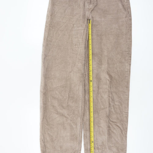 Motel Women’s Beige Corduroy Chino Straight Trousers Size S