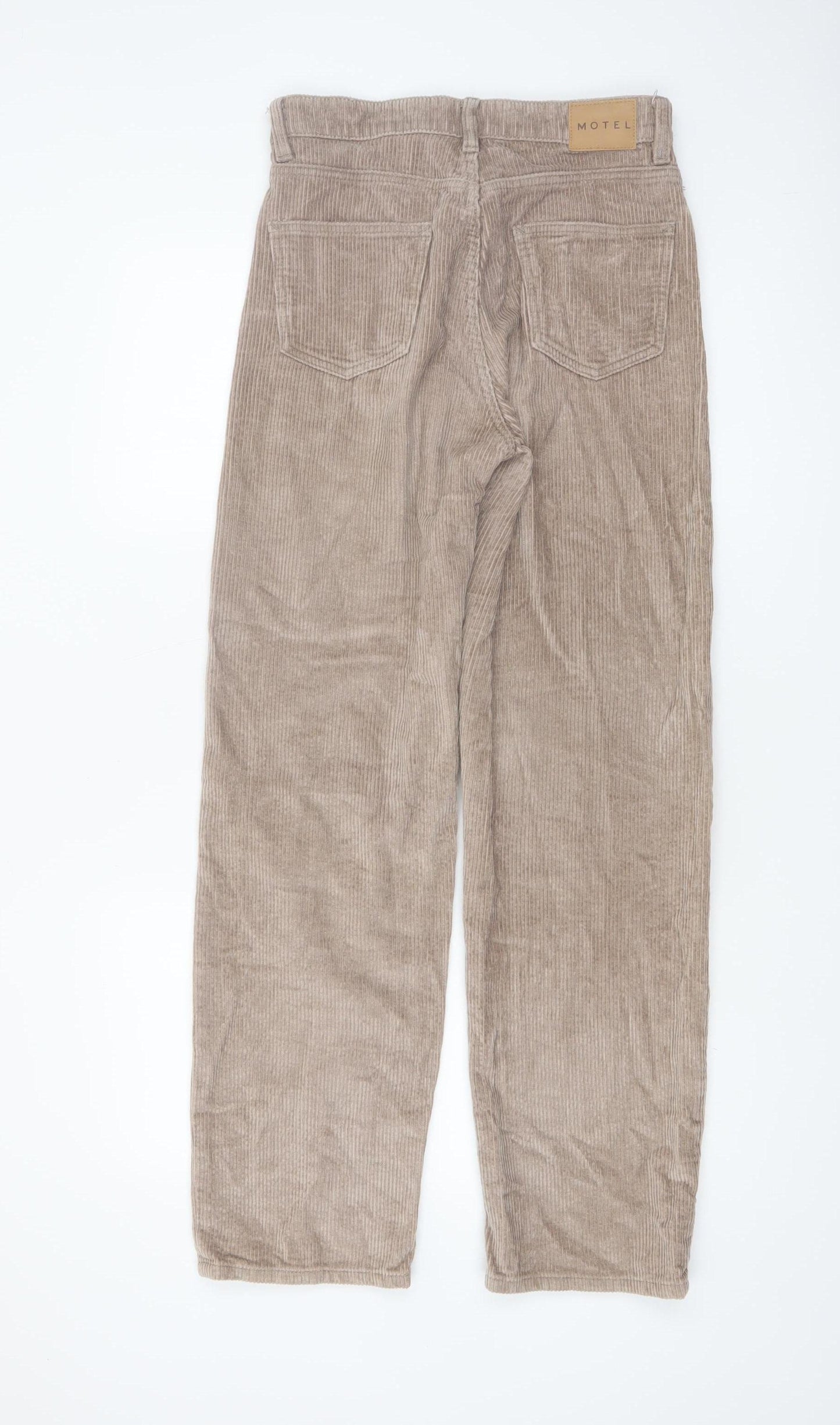 Motel Women’s Beige Corduroy Chino Straight Trousers Size S