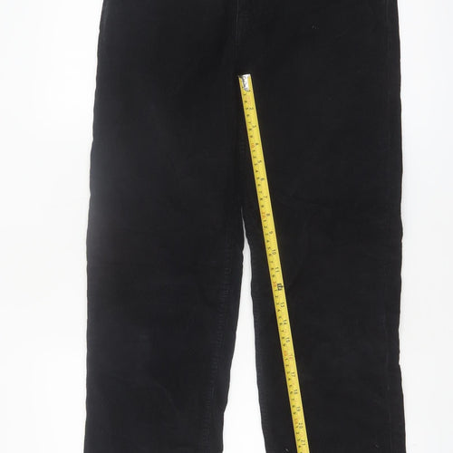 Jigsaw Womens Black Corduroy Straight Leg Trousers Size 28