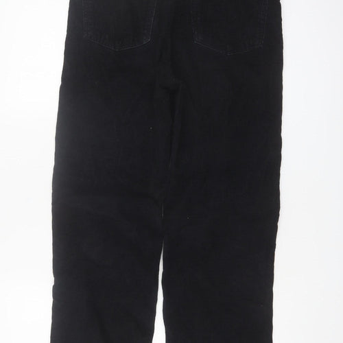 Jigsaw Womens Black Corduroy Straight Leg Trousers Size 28
